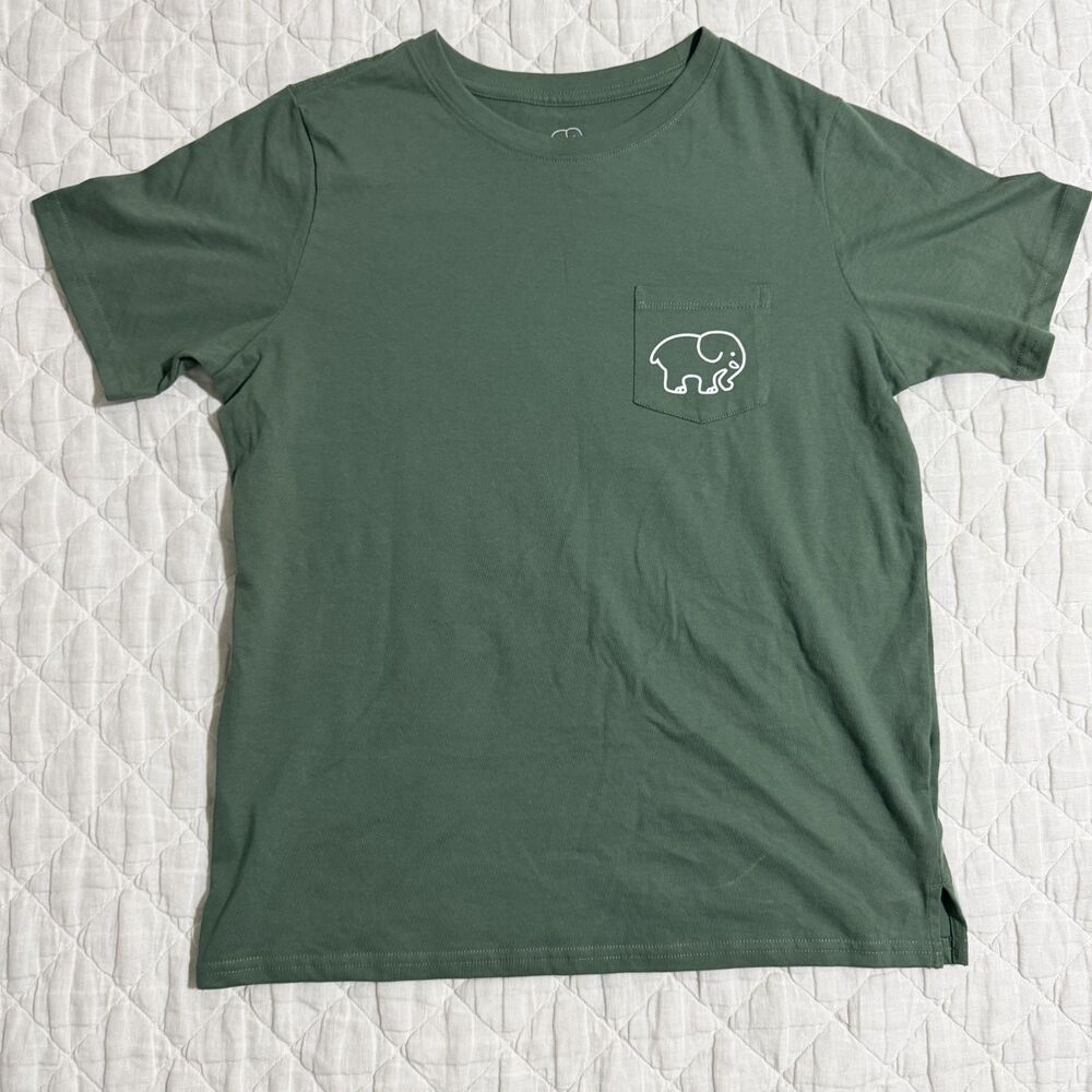 Ivory Ella S Green Pocket T-Shirt Preppy Coastal Graphic Tee